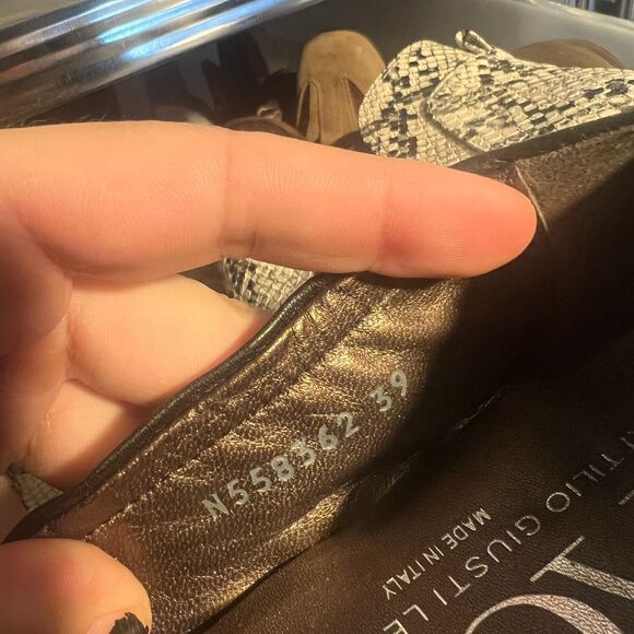 AGL Black Leather Patent Leather CapToe Ballet Flats Shoes Women Size 39 US 9 - Picture 13 of 13